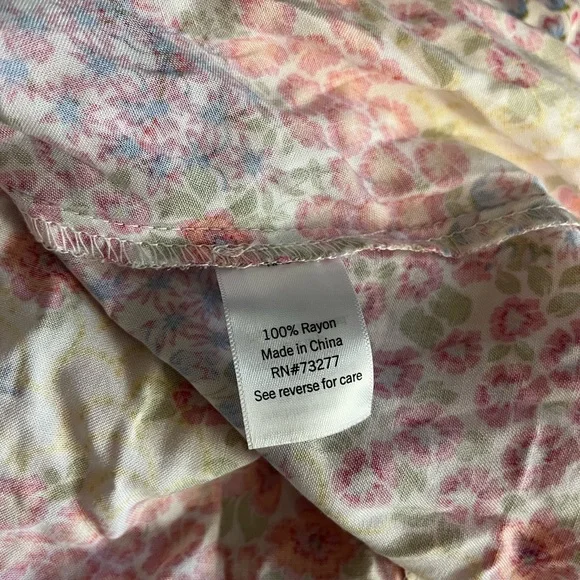 SO Fit and Flair Floral Cottagecore Dress With Slit Puff Sleeves Women’s Size S - Picture 14 of 14